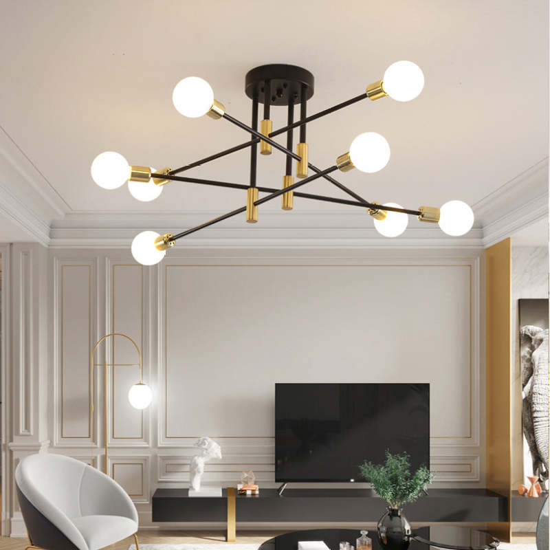 Valentina Moderne LED Plafondlamp Metaal/Glas Zwart/Goud Slaap/Woon/Eetkamer