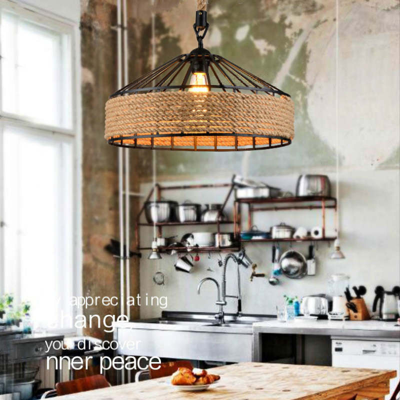 Alessio Retro LED Hanglampen Bruin Metaal Touw Eetkamer Slaapkamer