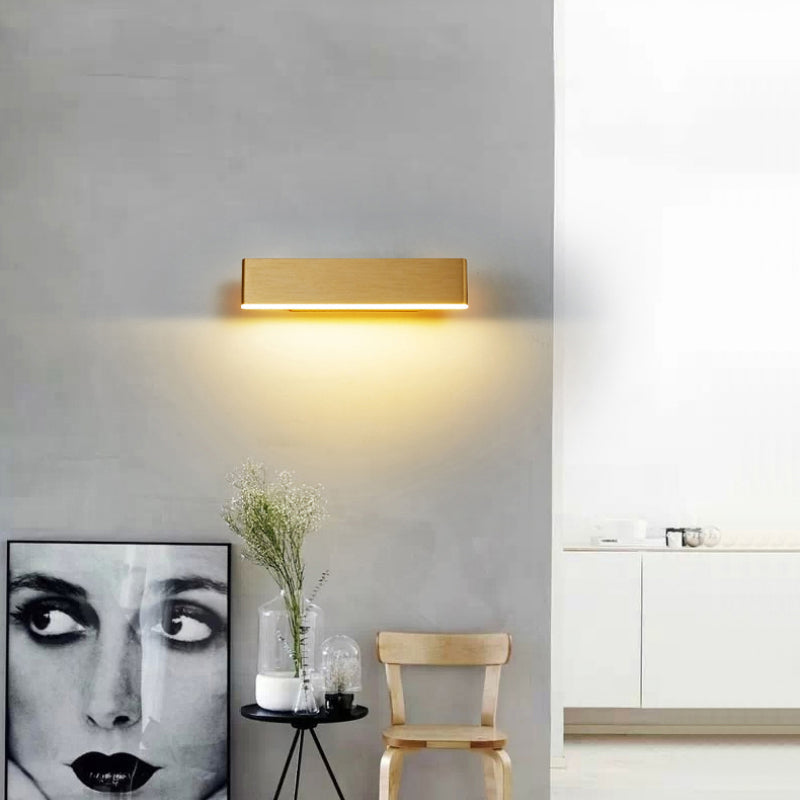 Aqsa Moderne Design LED Wandlampen Gouden Metaal Hout Woonkamer