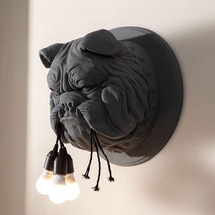 Umeri wandlamp Bulldog Sculpture Whimsical