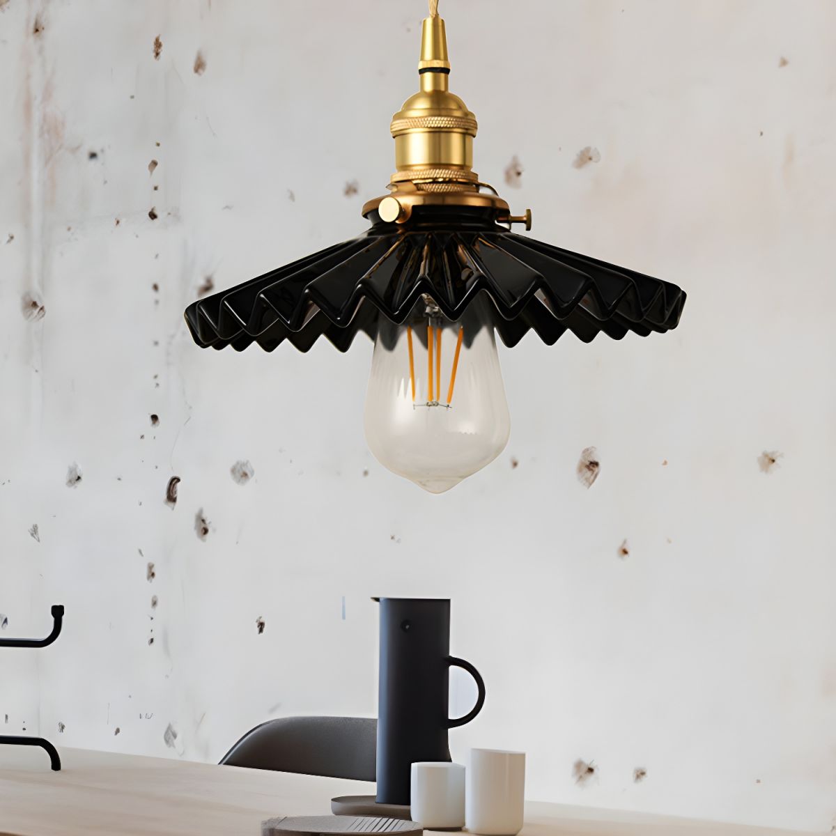 Alessio Industriële Vintage Rustieke Metalen Hanglamp Zwart/Wit