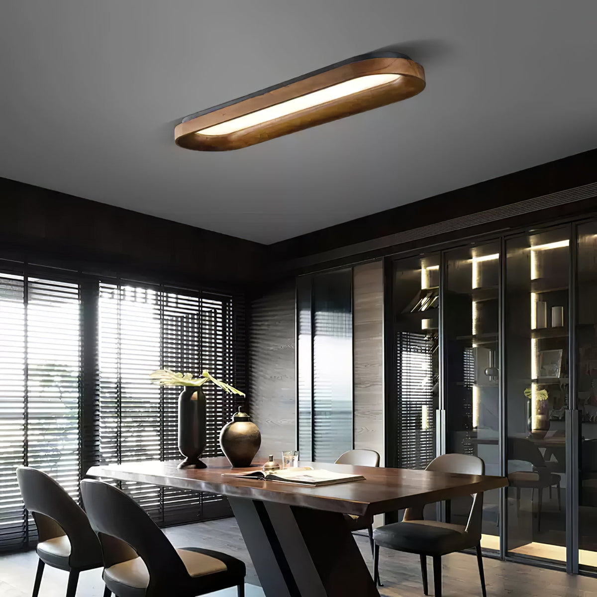 Zatalel Moderne minimalistische plafondlamp met vloeiend wolkendesign van hout