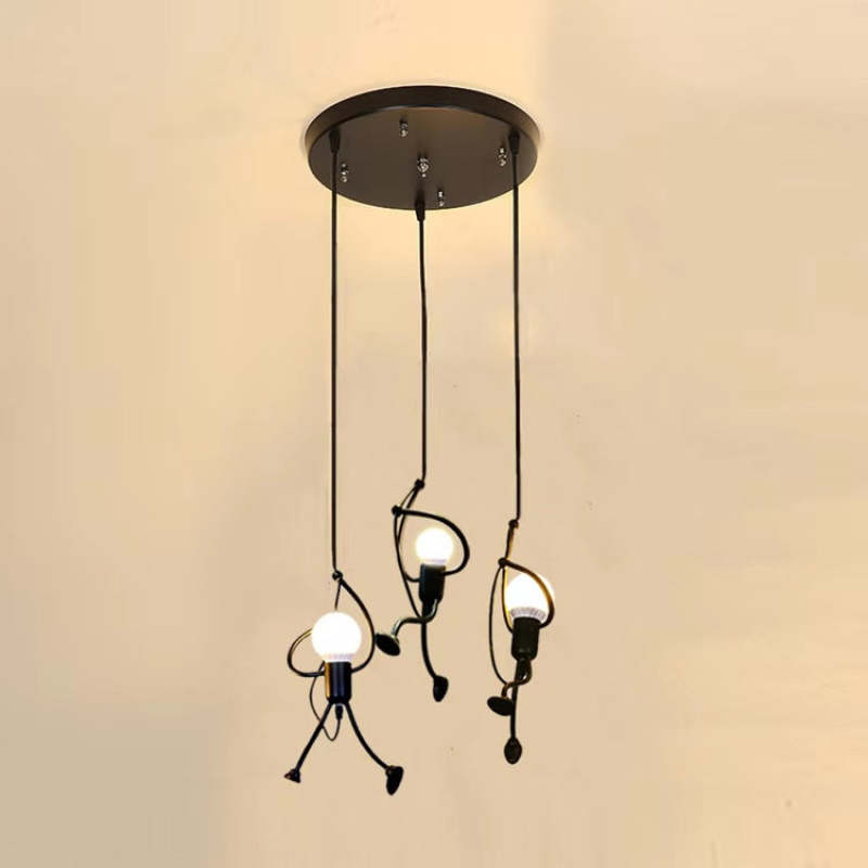 Salgado Retro Design Man LED Hanglamp Metaal Zwart/Wit Slaap/Woon/Eetkamer