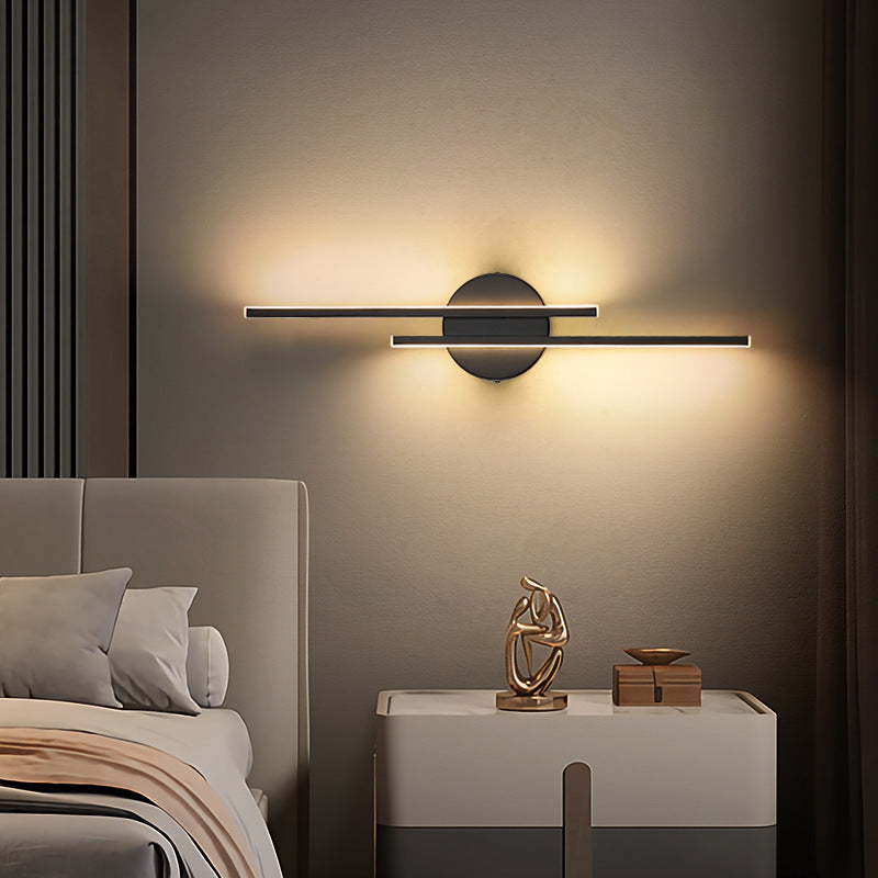 Alana Moderne Lineaire/Ronde LED Wandlamp Zwart/Wit Metaal/Acryl Slaap/Woonkamer