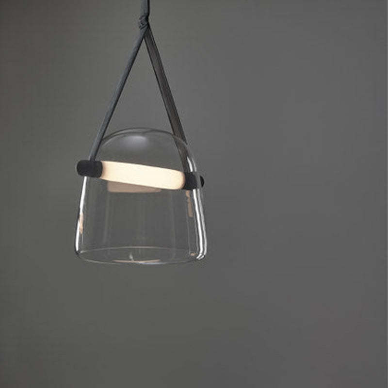 Cairns Modern Nordic Design LED Hanglamp Grijs/Wit Leer/Glas Slaap/Eet/Woonkamer