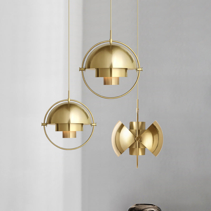Cooley Ronde Retro LED Hanglampen Zwart Goud Acryl Metaal Eetkamer