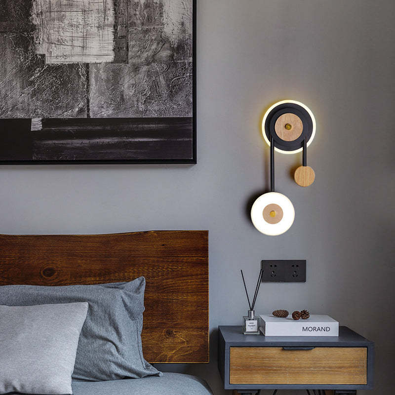 Nielsen Design LED Wandlampen Wit Zwart Metaal Hout Eetkamer Slaapkamer