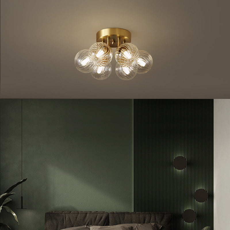 Valentina Design Bollen LED Plafondlampen Wit/Goud Messing/Glas Slaapkamer