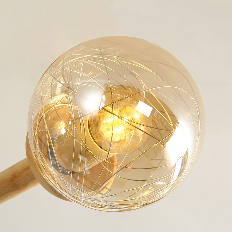 Ozawa Moderne Bubbel Hanglampen Hout Glas Woonkamer Slaapkamer Eetkamer