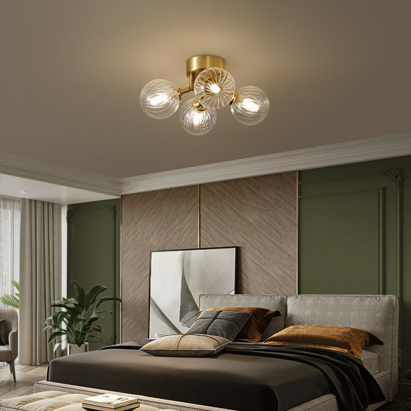 Valentina Design Bollen LED Plafondlampen Wit/Goud Messing/Glas Slaapkamer