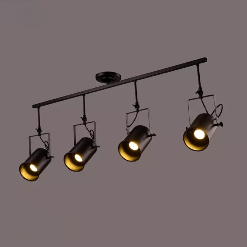 Alessio Vintage Verstelbare Semi-inbouwplafondlamp, Zwart Woonkamer