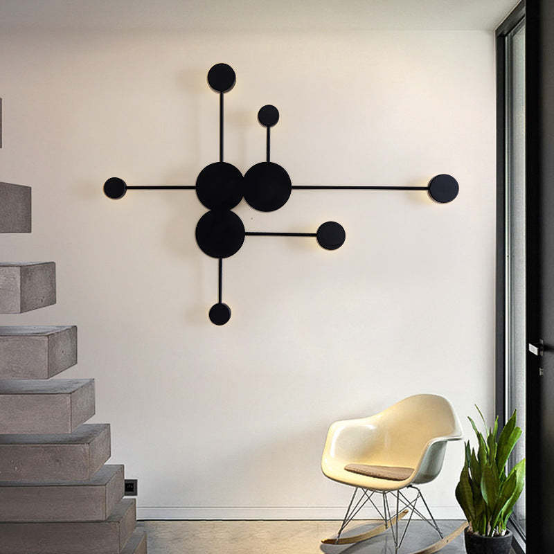 Emyr Nordic Ronde Design LED Wandlampen Zwart Metaal Eetkamer Badkamer