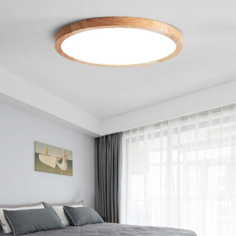 Ozawa Moderne Ronde LED Plafondlamp Hout/Acryl Slaap/Eet/Woonkamer