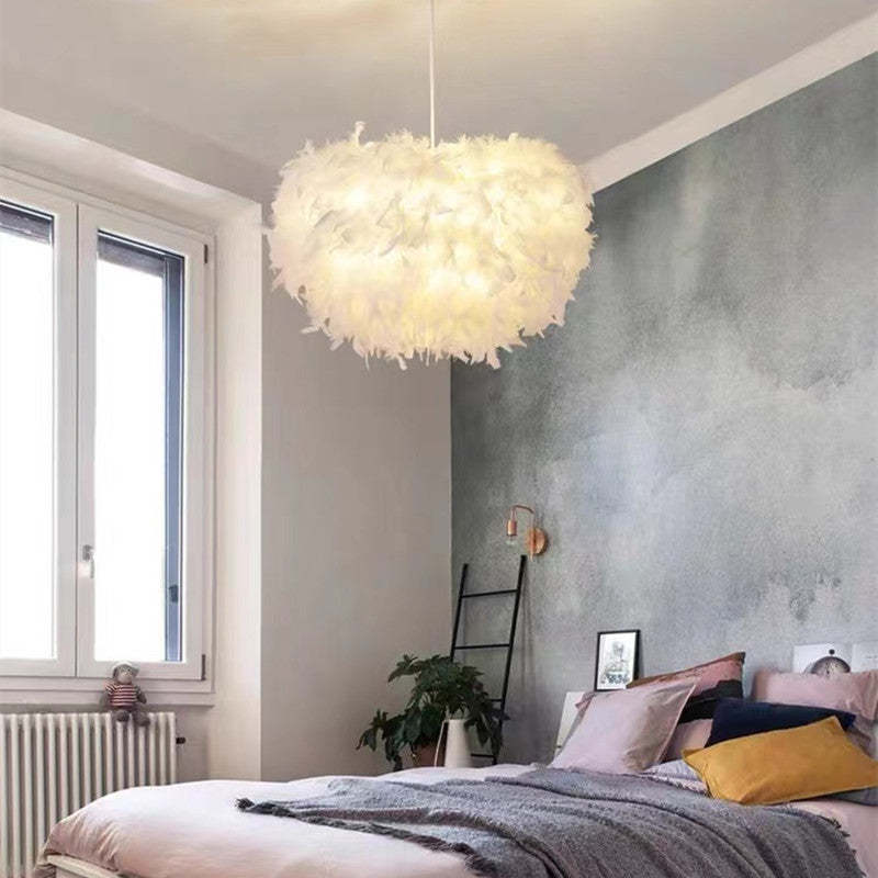 O'Moore Moderne Design Nordic Art Deco Hanglamp Wit/Roze Metaal/Veer Woon/Slaap/Eetkamer
