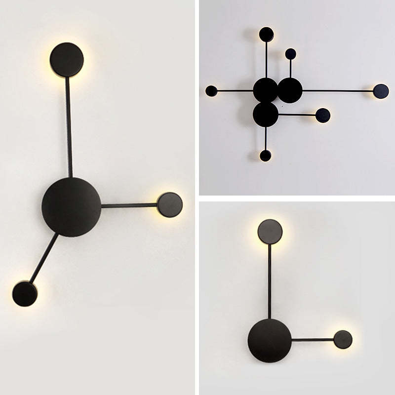 Emyr Nordic Ronde Design LED Wandlampen Zwart Metaal Eetkamer Badkamer