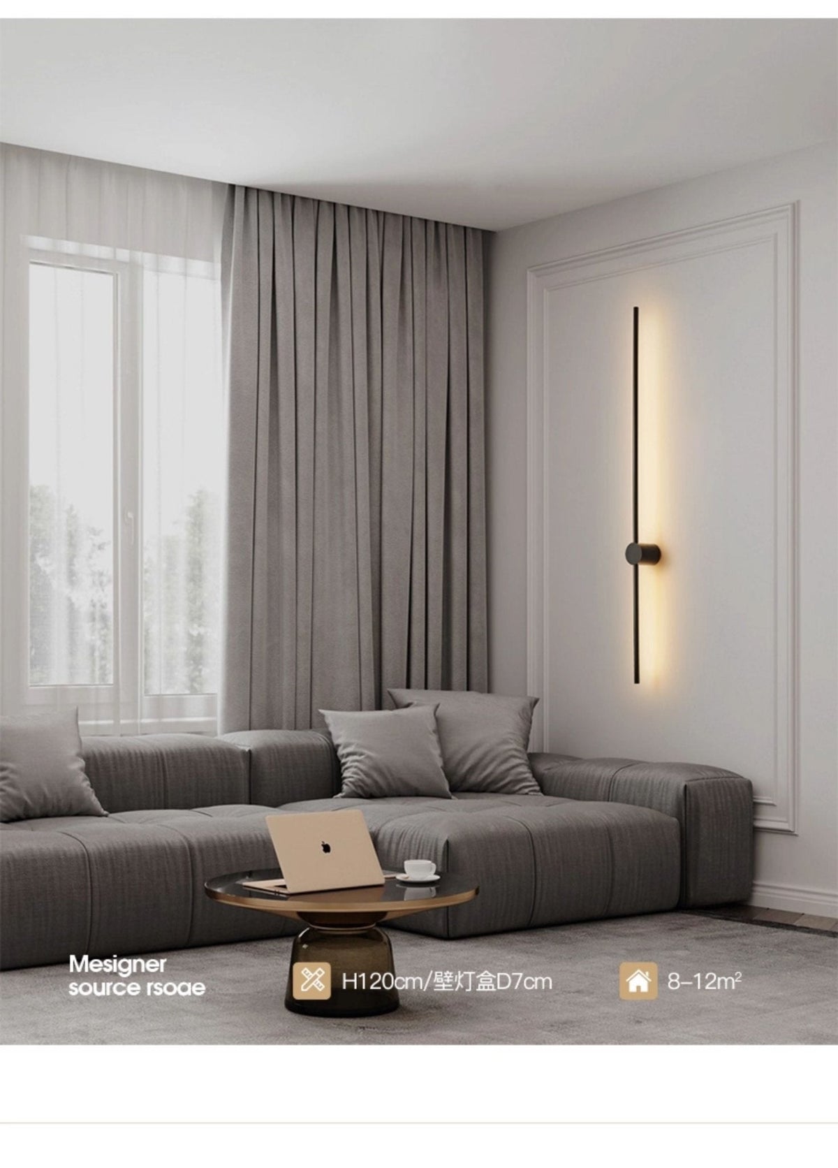 Nestx Messing Staaf Minimalistisch Wandlamp
