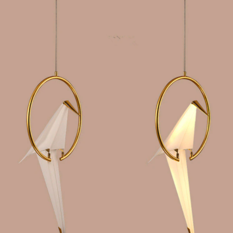 Clifford Design LED Duizend Kraanvogels Hanglampen Gouden Metaal Slaapkamer