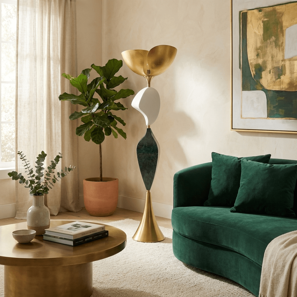 Stacked vloerlamp met sculpturale vormgeving