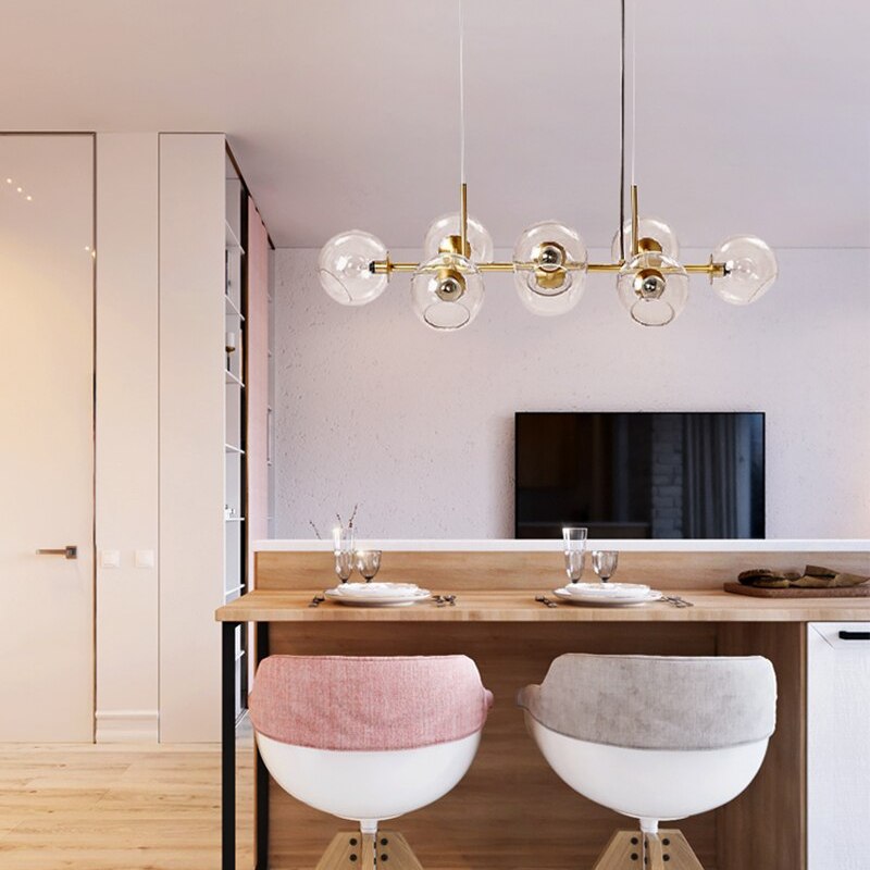 Valentina Ronde LED Hanglampen Zwart Goud Metaal Glas Woonkamer