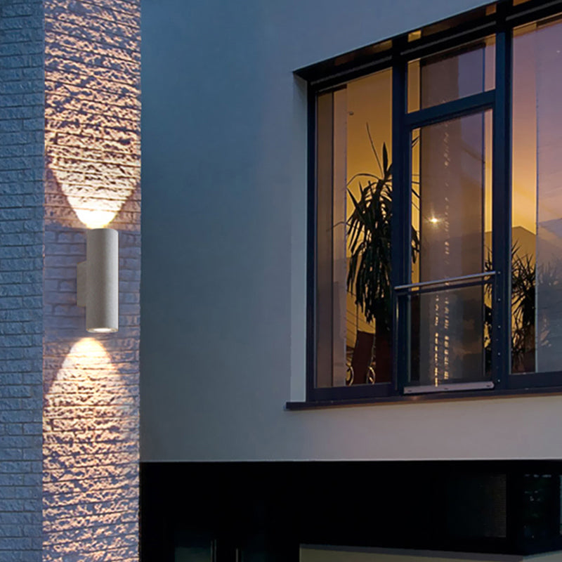 Orr Buiten Wandlampen Dubbel-Hoofded Zwart Wit Cement Tuin