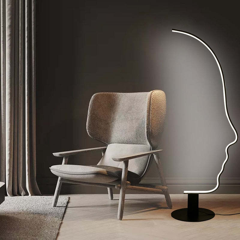 Edge Postmodern Menselijk Gezicht LED Vloerlampen Slaapkamer Woonkamer