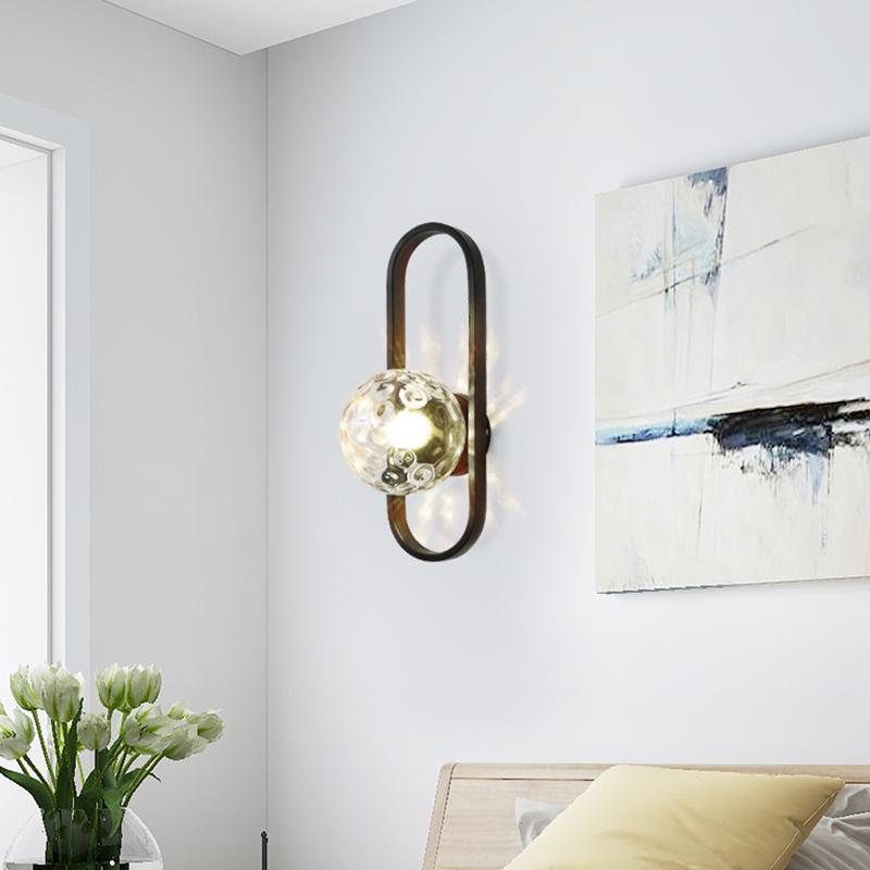Valentina Moderne Globe Wandlamp Voor Op Het Bed Metaal/Glas Voor Goud/Zwart Slaap/Leeskamer