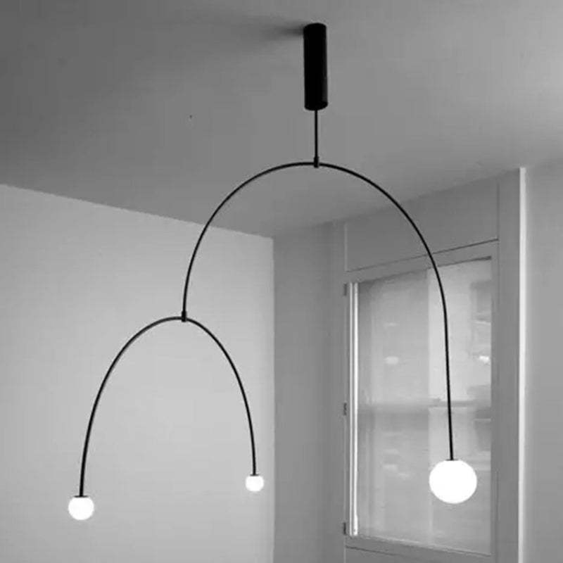 Avi Design Ronde Hanglampen Wit Zwart Metaal Eetkamer Slaapkamer