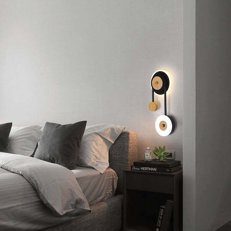 Nielsen Design LED Wandlampen Wit Zwart Metaal Hout Eetkamer Slaapkamer