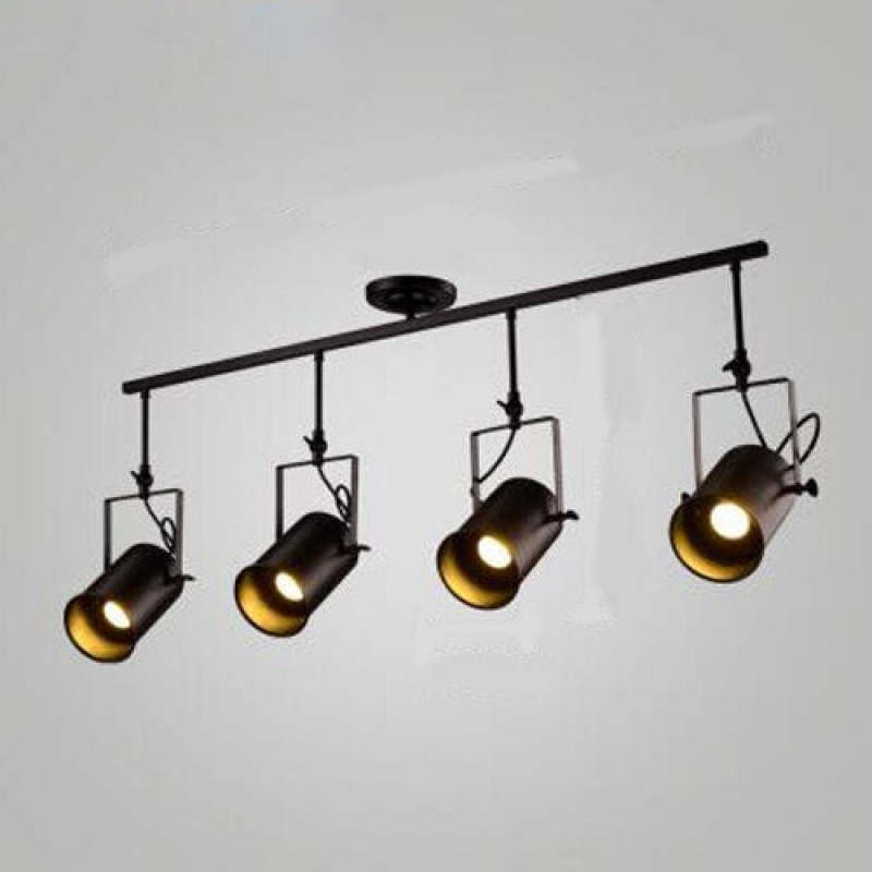 Alessio Vintage Verstelbare Semi-inbouwplafondlamp, Zwart Woonkamer