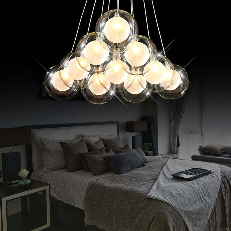 Valentina Ronde LED Hanglampen Wit Metaal Glas Slaapkamer Eetkamer