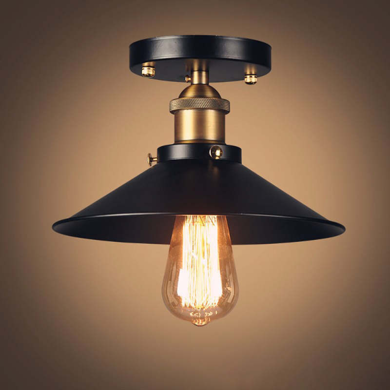 Alessio Industriele Vintage LED Plafondlamp Zwart Metaal Eetkamer