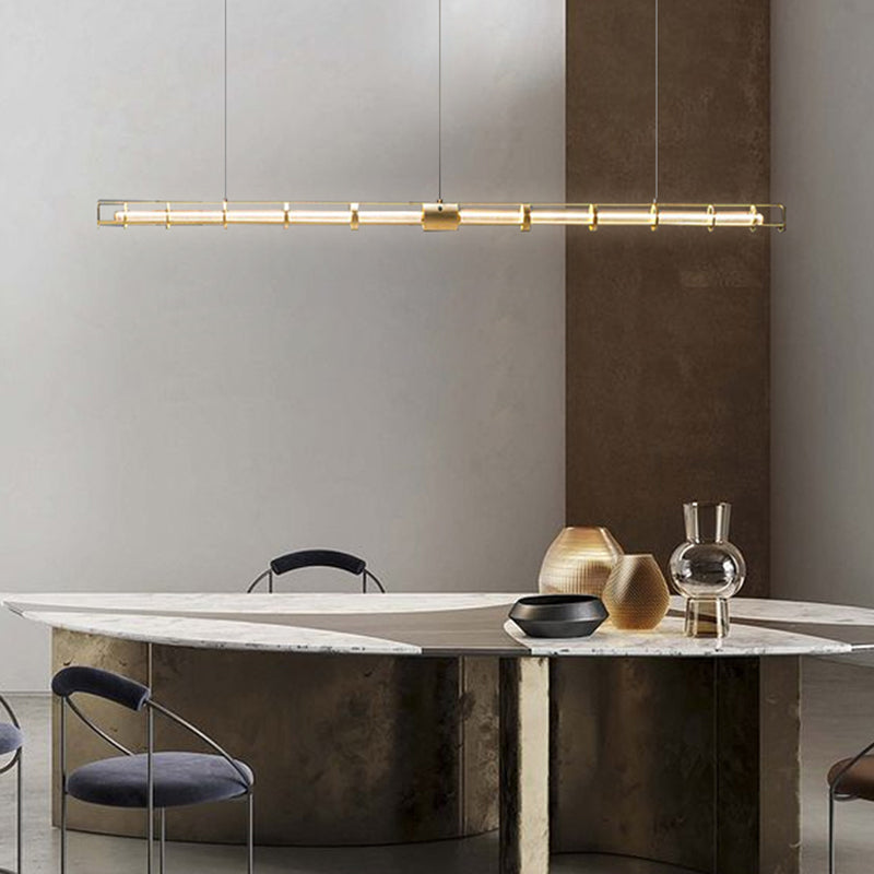 Edge Moderne Industriele LED Hanglamp Goud Woonkamer Eettafel Metaal&Glas