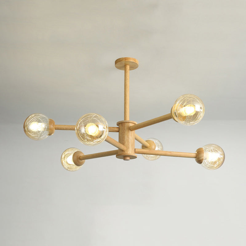Ozawa Moderne Bubbel Hanglampen Hout Glas Woonkamer Slaapkamer Eetkamer