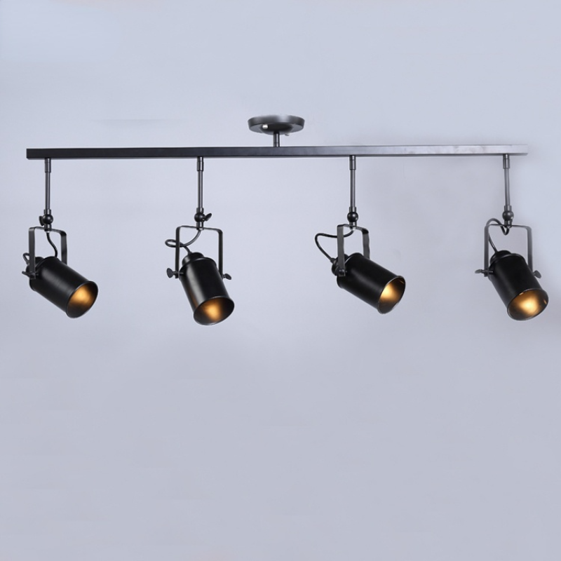 Alessio Vintage Verstelbare Semi-inbouwplafondlamp, Zwart Woonkamer