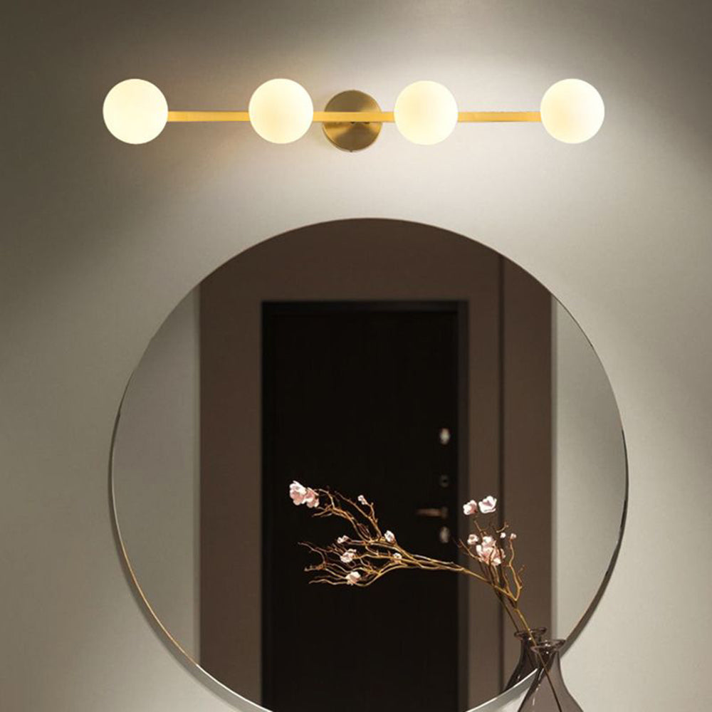 Valentina Retro Ronde LED Wandlamp Goud Metaal Glazen Bollen Badkamer