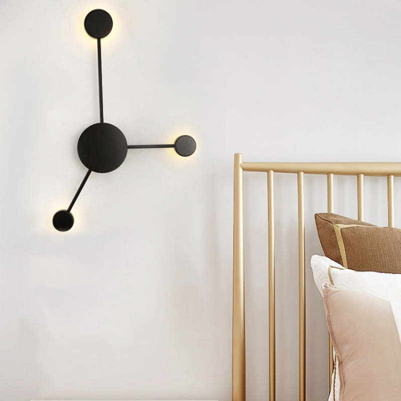 Emyr Nordic Ronde Design LED Wandlampen Zwart Metaal Eetkamer Badkamer