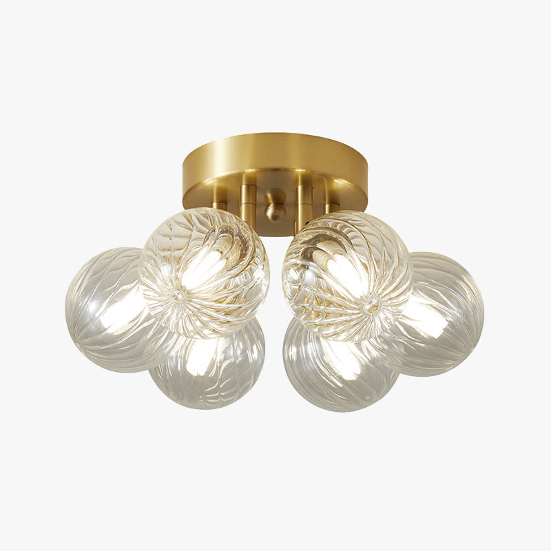 Valentina Design Bollen LED Plafondlampen Wit/Goud Messing/Glas Slaapkamer