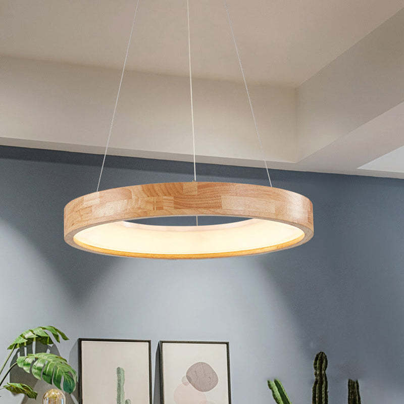 Ozawa Moderne Design Ronde LED Hanglampen Hout Woonkamer