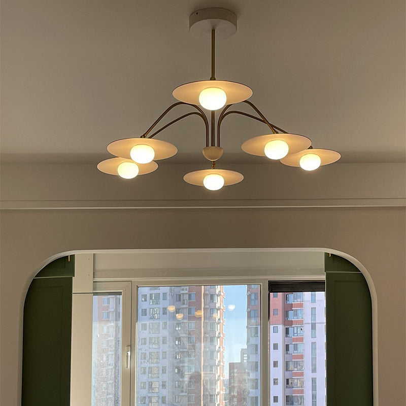 Cairns Ronde Moderne LED Hanglampen Wit Metaal Glas Slaapkamer