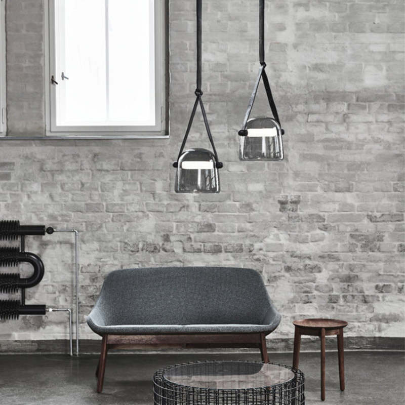 Cairns Modern Nordic Design LED Hanglamp Grijs/Wit Leer/Glas Slaap/Eet/Woonkamer