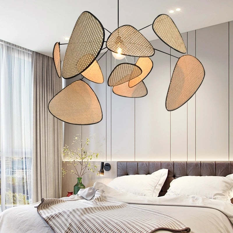 Ozawa Retro LED Hanglampen Metaal Rattan Eetkamer Woonkamer