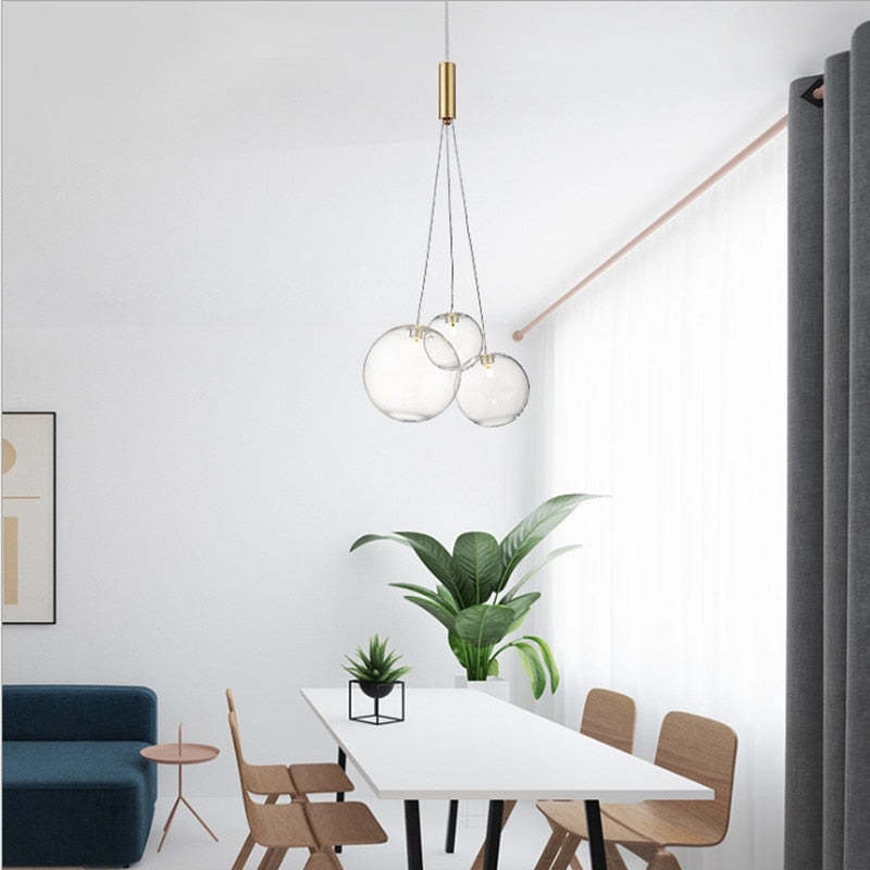 Valentina Design Bollen LED Hanglampen Goud Metaal/Glas Slaapkamer