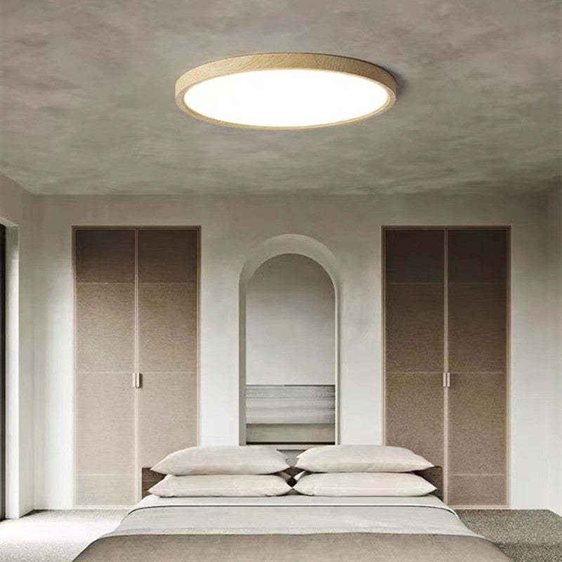 Ozawa Moderne Ronde LED Plafondlamp Hout/Acryl Slaap/Eet/Woonkamer