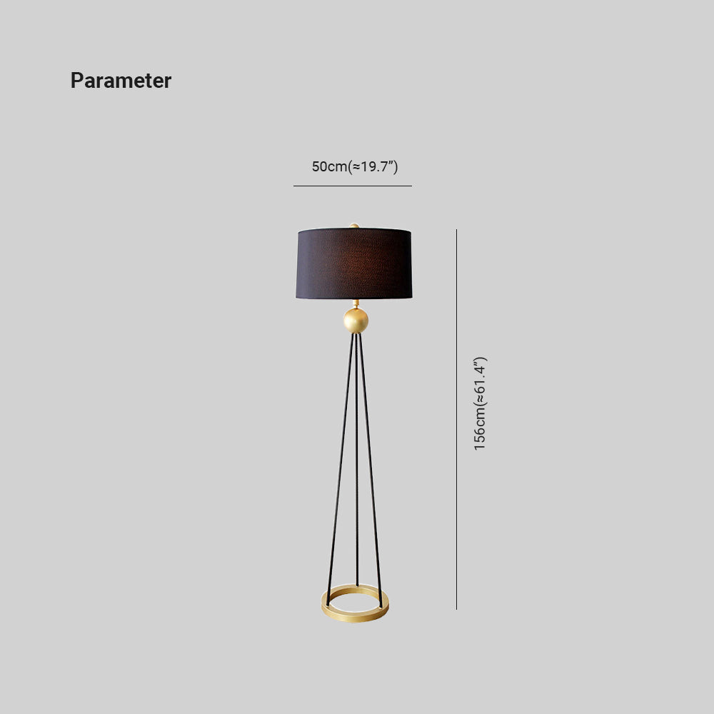 Salgado Moderne Driepoot Vloerlamp Zwart Metaal Woonkamer Slaapkamer