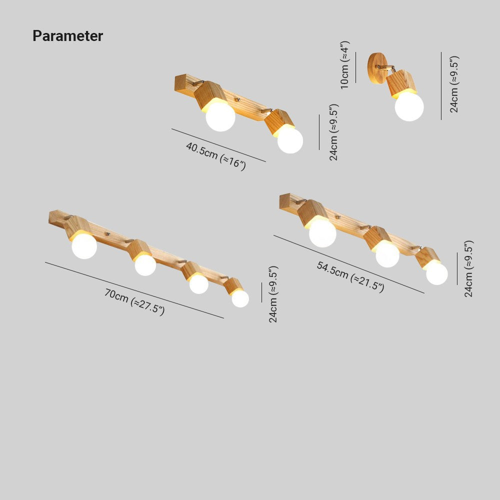 Ozawa Moderne Ronde LED Wandlamp Metaal Hout Badkamer Slaapkamer