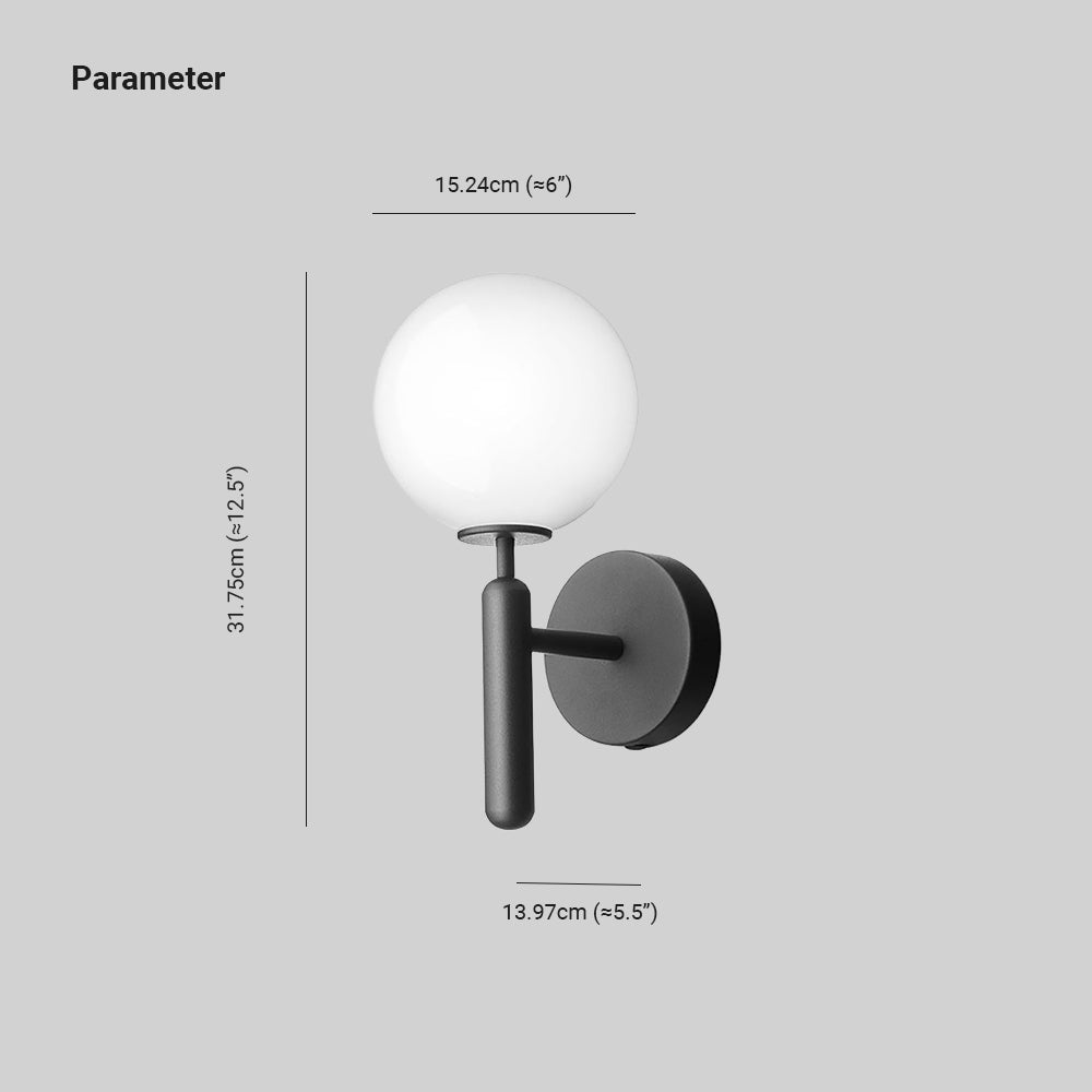 Valentina Moderne Design LED Wandlamp Globe Metaal/Glas Zwart/Goud Hal/Eetkamer/Woonkamer