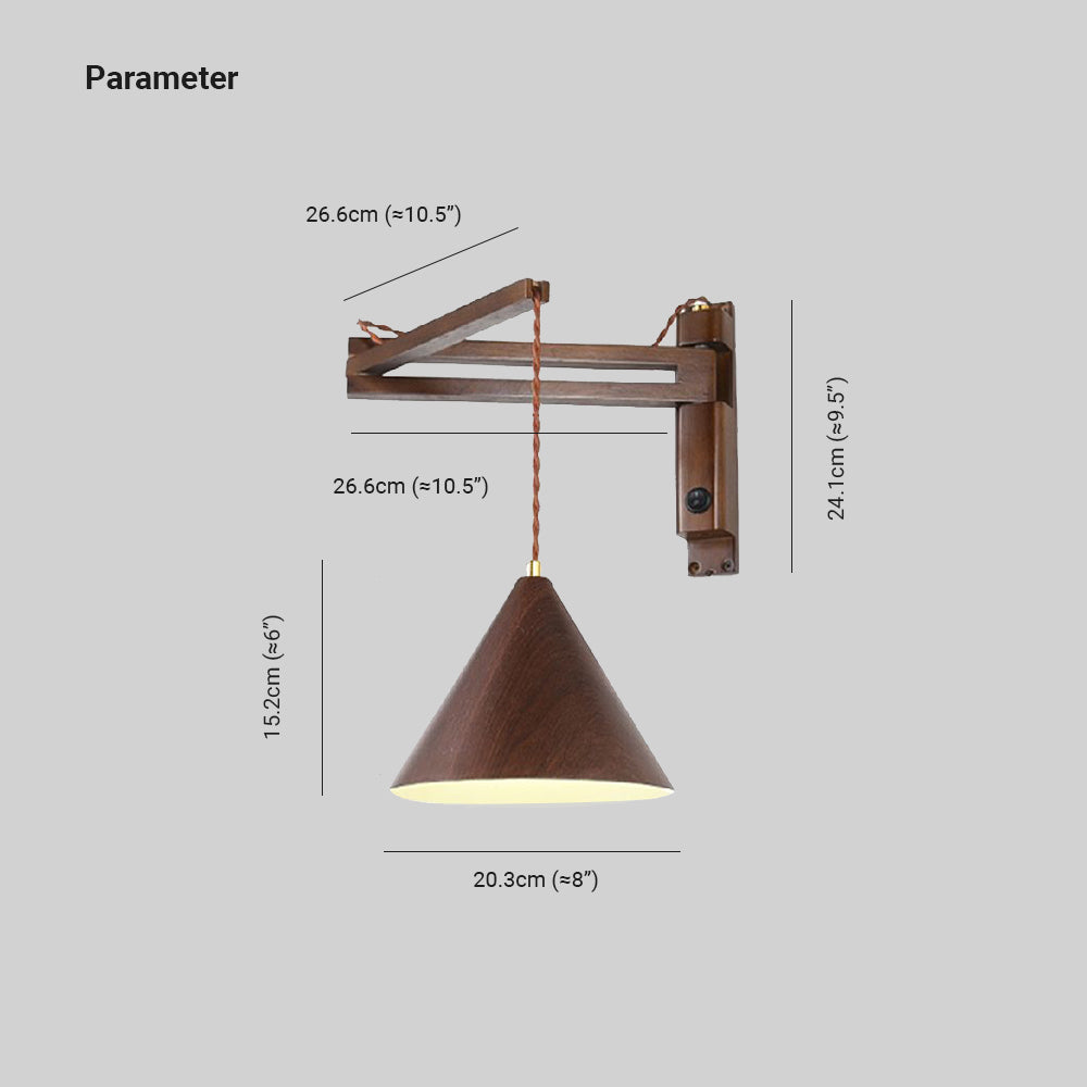 Ozawa Verstelbare Design LED Wandlamp Hout/Metaal Walnoot Woonkamer/Slaapkamer