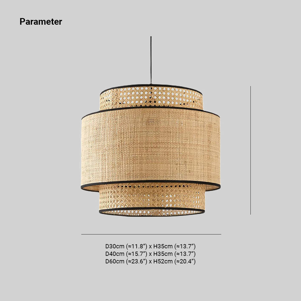 Ritta Ronde LED Hanglamp Rotan Metaal Slaapkamer Eetkamer