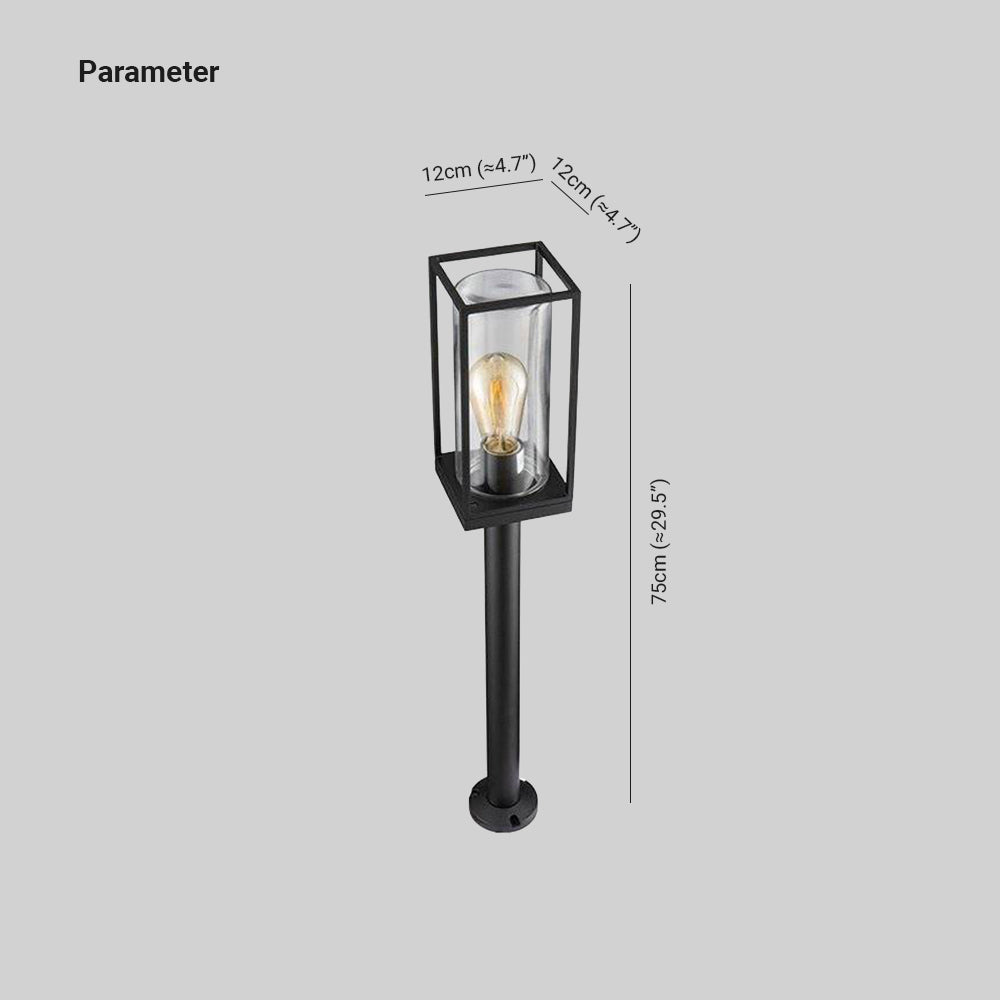 Pena Moderne Cilinder LED Buitenlamp Zonne Metaal/Glas Zwart Tuin/Stoeprand/Balkon