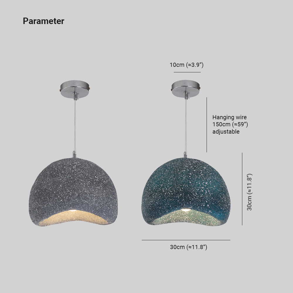 Byers Wabi Sabi Brood LED Hanglamp Blauw/Grijs Hars Woonkamer